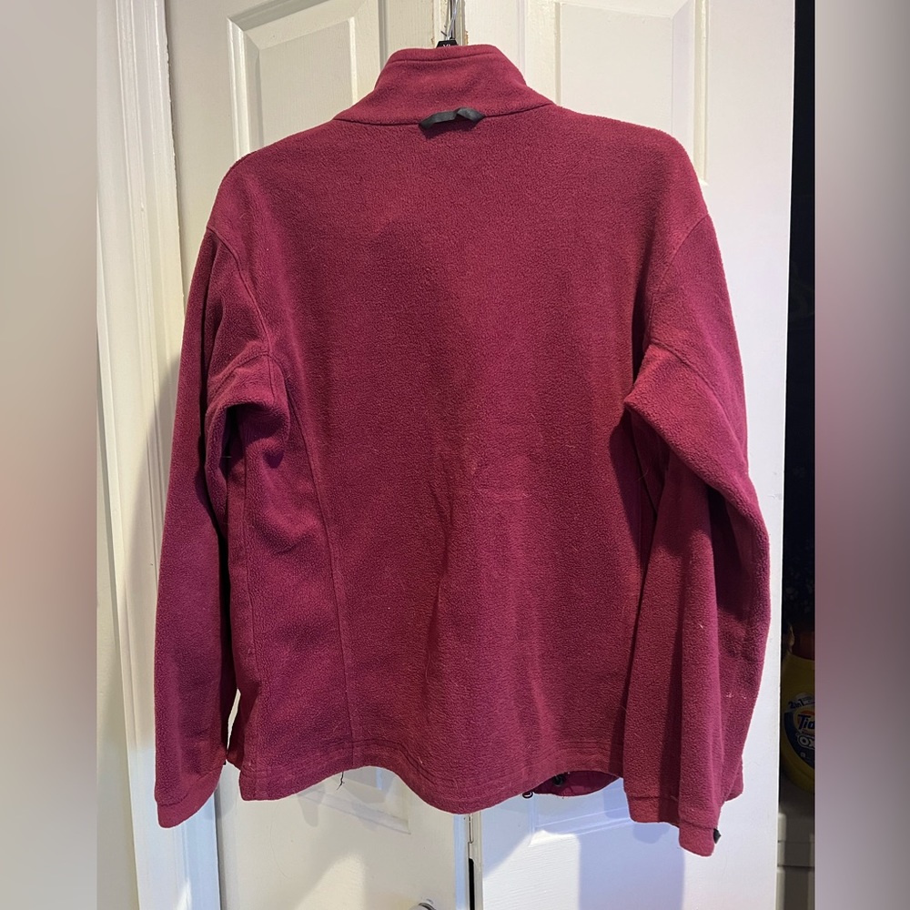 COLUMBIA ZipUp Fleece Jacket w Pockets - Merlot Red - Picture 9 of 9
